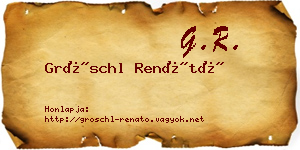 Gröschl Renátó névjegykártya
